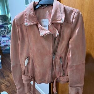 Free People Pink Leather Jacket
